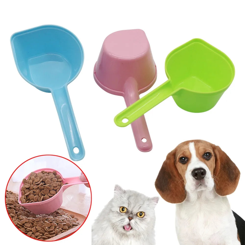 Set of 3 Premium Plastic Pet Feeding Scoops for Cats and Dogs