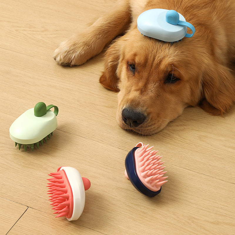 Soft Silicone Pet Hair Remover Comb - Handheld Bath and Shower Brush for Dogs and Cats, Ideal for Cleaning and Massage
